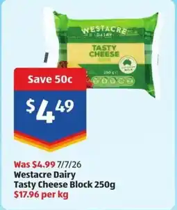 ALDI Westacre Dairy Tasty Cheese Block offer