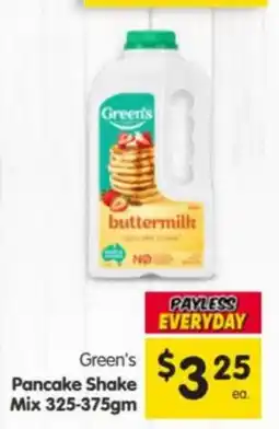 Spar Green's Pancake Shake Mix offer