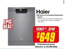The Good Guys Haier 500 Series Freestanding Dishwasher - Satina offer