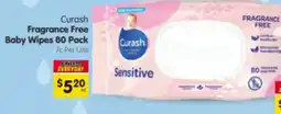 Spar Curash Fragrance Free Baby Wipes offer