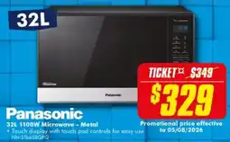 The Good Guys Panasonic 32L 1100W Microwave - Metal offer