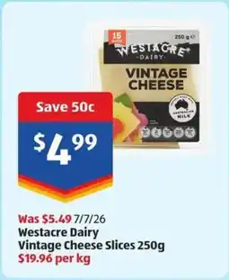 ALDI Westacre Dairy Vintage Cheese Slices offer