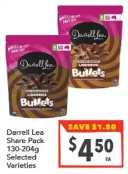Supa Valu Darrell Lea Share Pack Selected Varieties offer