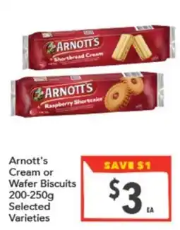 Supa Valu Arnott's Cream or Wafer Biscuits offer