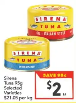 Supa Valu Sirena Tuna offer