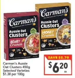 Supa Valu Carman's Aussie Oat Clusters offer