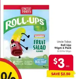 Spar Uncle Tobys Roll Ups offer