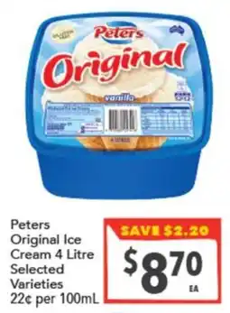 Supa Valu Peters Original Ice Cream offer