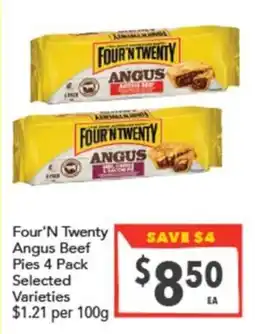 Supa Valu Four'n Twenty Angus Beef Pies offer