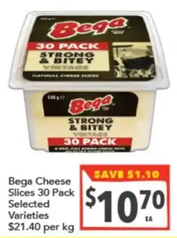 Supa Valu Bega Cheese Slices 30 Pack Selected Varieties offer