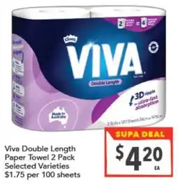 Supa Valu Viva Double Length Paper Towel offer