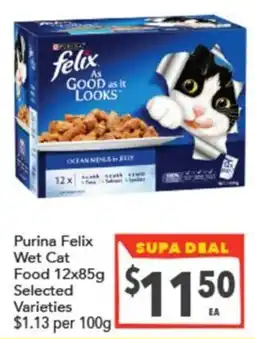 Supa Valu Purina Felix Wet Cat Food Selected Varieties offer