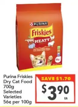Supa Valu Purina Friskies Dry Cat Food Selected Varieties offer