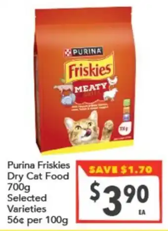 Supa Valu Purina Friskies Dry Cat Food Selected Varieties offer