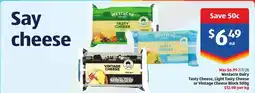 ALDI Westacre Dairy Tasty Cheese, Light Tasty Cheese or Vintage Cheese Block offer