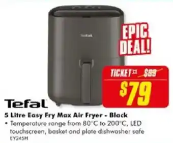 The Good Guys Tefal 5 Litre Easy Fry Max Air Fryer - Black offer
