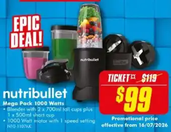 The Good Guys nutribullet Mega Pack 1000 Watts offer