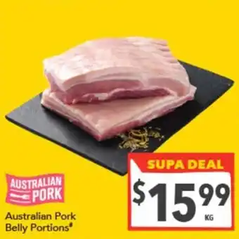 Supa Valu Australian Pork Belly Portions offer