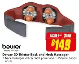 The Good Guys beurer Deluxe 3D Shiatsu Back and Neck Massager offer