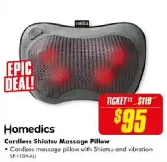 The Good Guys Homedics Cordless Shiatsu Massage Pillow offer