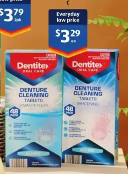 ALDI Dentitex Denture Cleaning Tablets 48pk offer