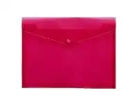 Officeworks J.Burrows Document Wallet A4 Button Closure Pink offer