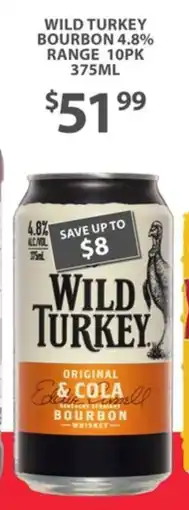 Star Liquor Wild Turkey Bourbon 4.8% Range offer