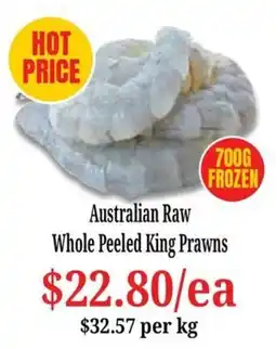 Farmer Jack's Australian Raw Whole Peeled King Prawns offer