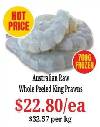 Farmer Jack's Australian Raw Whole Peeled King Prawns offer