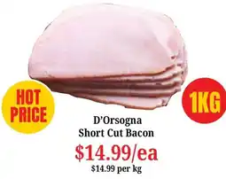 Farmer Jack's D'Orsogna Short Cut Bacon offer