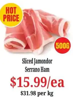 Farmer Jack's Sliced Jamondor Serrano Ham offer