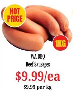 Farmer Jack's WA BBQ Beef Sausages offer