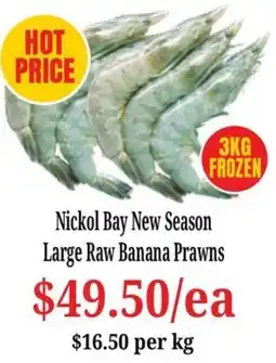 Farmer Jack's Nickol Bay New Season Large Raw Banana Prawns offer