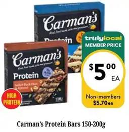 Farmer Jack's Carman's Protein Bars offer