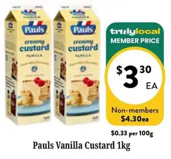 Farmer Jack's Pauls Vanilla Custard offer