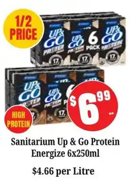 Farmer Jack's Sanitarium Up & Go Protein Energize offer