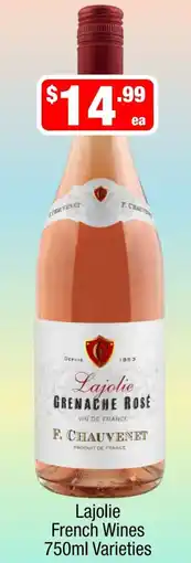 Liquor Stax Lajolie French Wines 750ml Varieties offer
