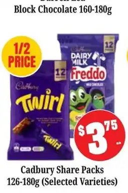 Farmer Jack's Cadbury Share Packs offer