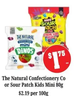 Farmer Jack's The Natural Confectionery Co mini Dinos or Sour Patch Kids Mini offer