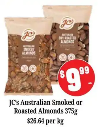 Farmer Jack's JC's Australian Smoked or Roasted Almonds offer
