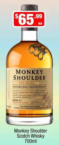 Liquor Stax Monkey Shoulder Scotch Whisky offer