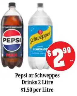 Farmer Jack's Pepsi or Schweppes Drinks offer