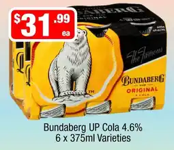 Liquor Stax Bundaberg UP Cola Varieties offer
