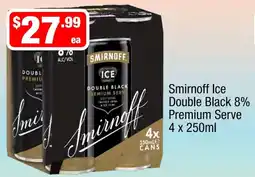 Liquor Stax Smirnoff Ice Double Black 8% Premium Serve offer
