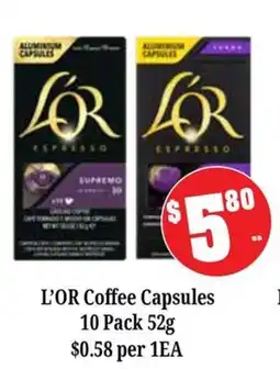 Farmer Jack's L'OR Coffee Capsules offer