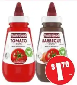 Farmer Jack's MasterFood Tomato Sauce and MasterFood Barbecue Sauce offer