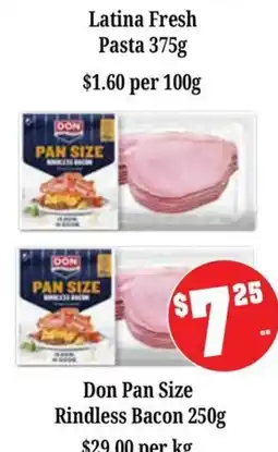 Farmer Jack's Don Pan Size Rindless Bacon offer