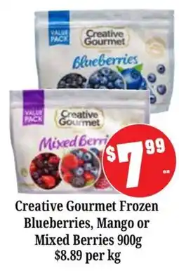 Farmer Jack's Creative Gourmet Frozen Blueberries, Mango or Mixed Berries offer