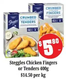 Farmer Jack's Steggles Chicken Fingers or Tenders offer
