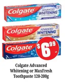 Farmer Jack's Colgate Advanced Whitening Toothpaste offer